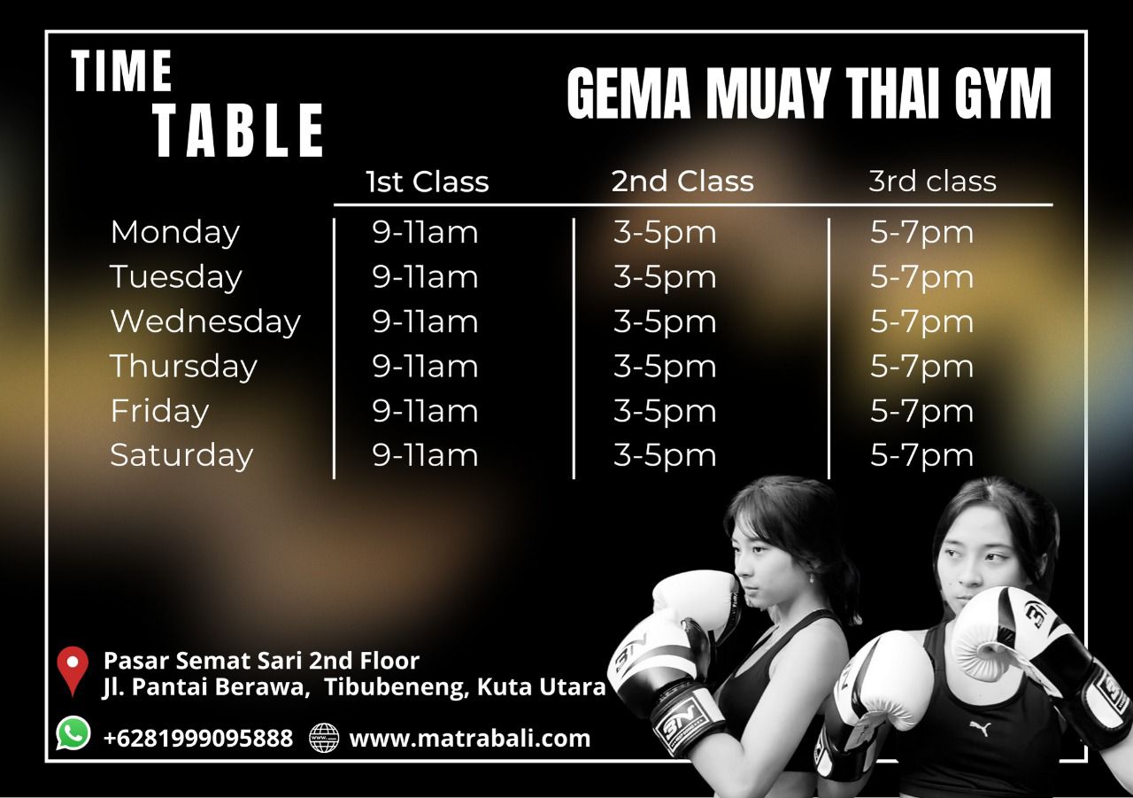 gema muay thai bali schedule